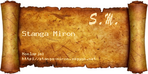 Stanga Miron névjegykártya